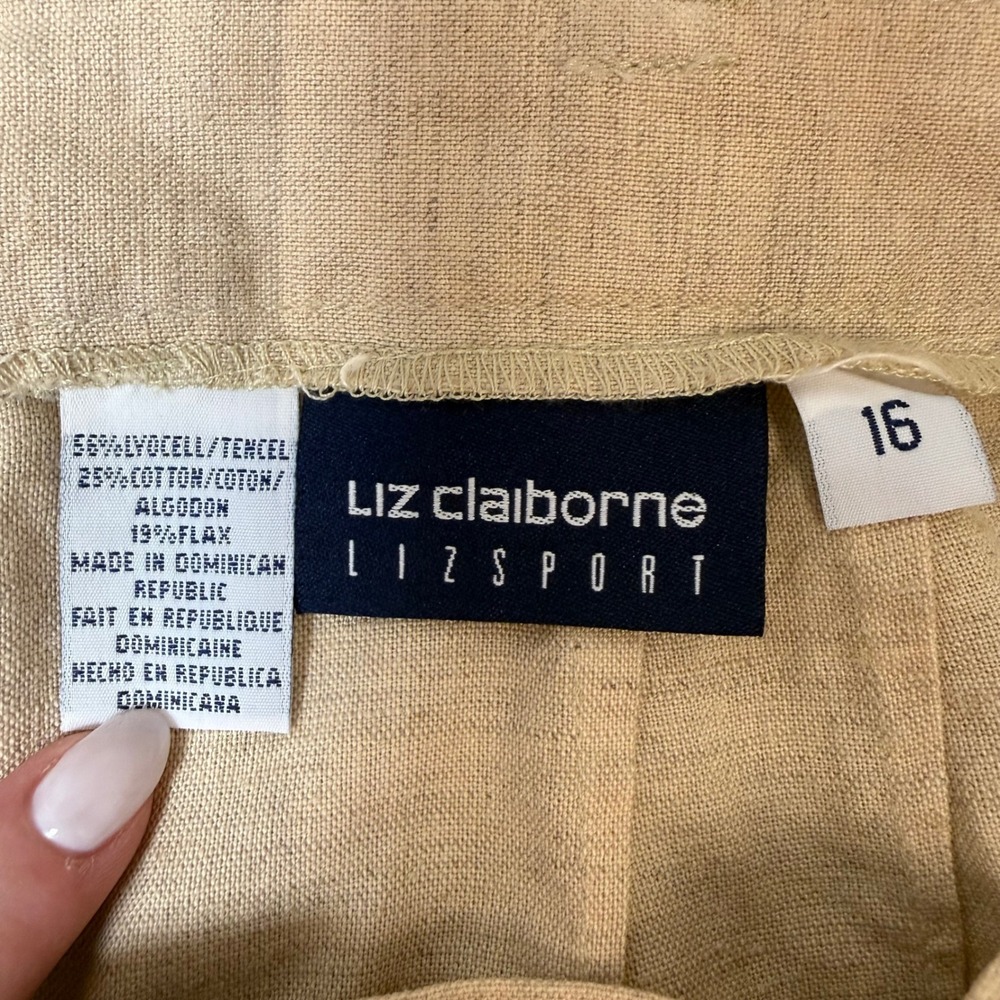 Liz Claiborne Lizsport Maxi Skirt Womens 16 Java Beige NWT Linen Blend 24741110 - Picture 2 of 8